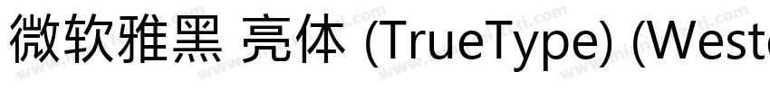 微软雅黑 亮体 (TrueType) (Western)字体转换